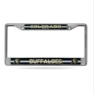 COLORADO BUFFALOES  NCAA GLITTER CHROME LICENSE PLATE FRAME COVER